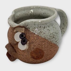 Funny Fish Face Vintage Ceramic Pottery Creamer
